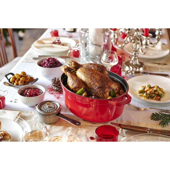 Staub Cast Iron Cherry Oval Cocotte, 5.75-Quart