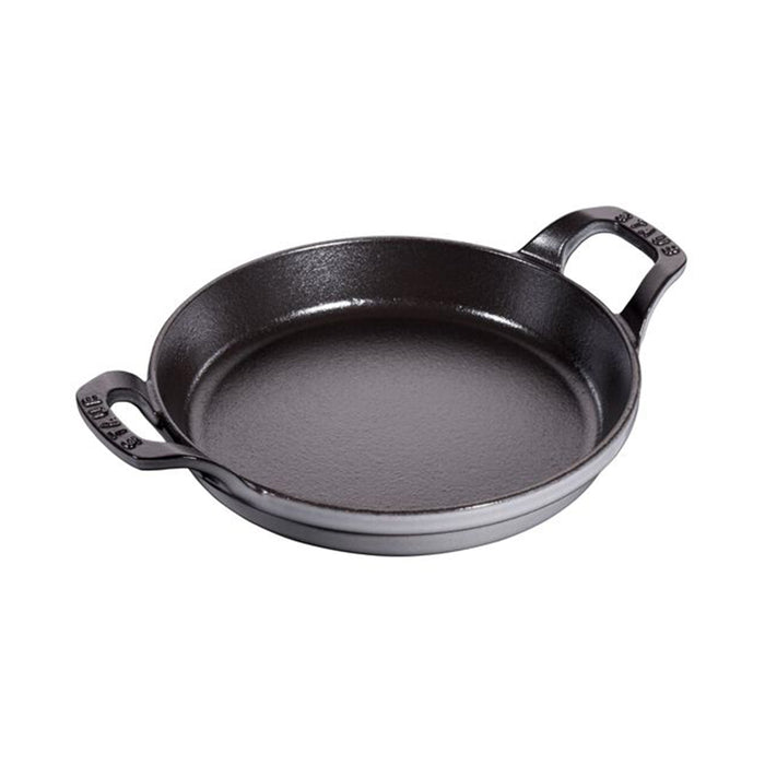 Staub Cast Iron Graphite Grey Round Gratin Baking Dish, 7.5-Inches