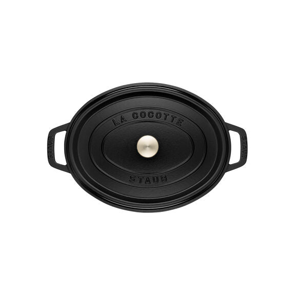Staub Cast Iron Black Matte Oval Cocotte, 5.75-Quart