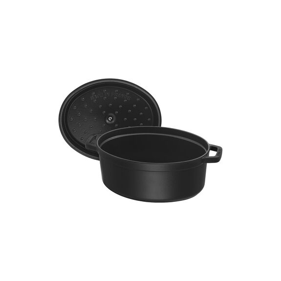 Staub Cast Iron Black Matte Oval Cocotte, 5.75-Quart