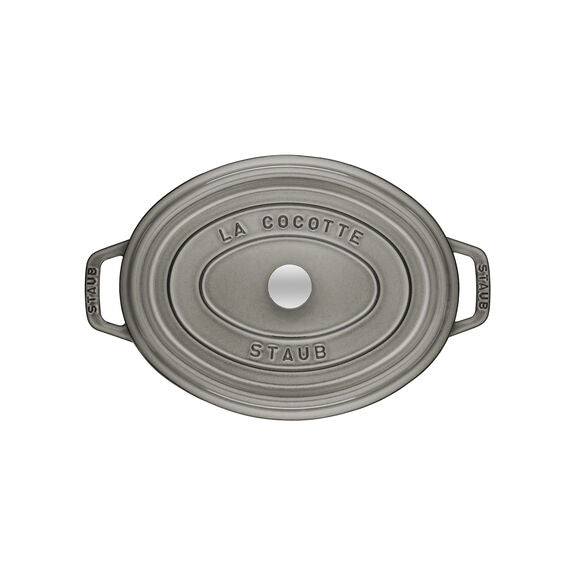 Staub Cast Iron Graphite Grey Oval Cocotte, 5.75-Quart