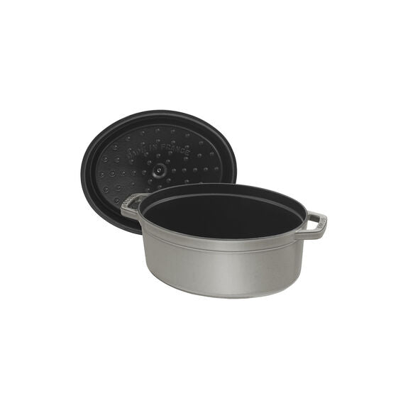 Staub Cast Iron Graphite Grey Oval Cocotte, 5.75-Quart