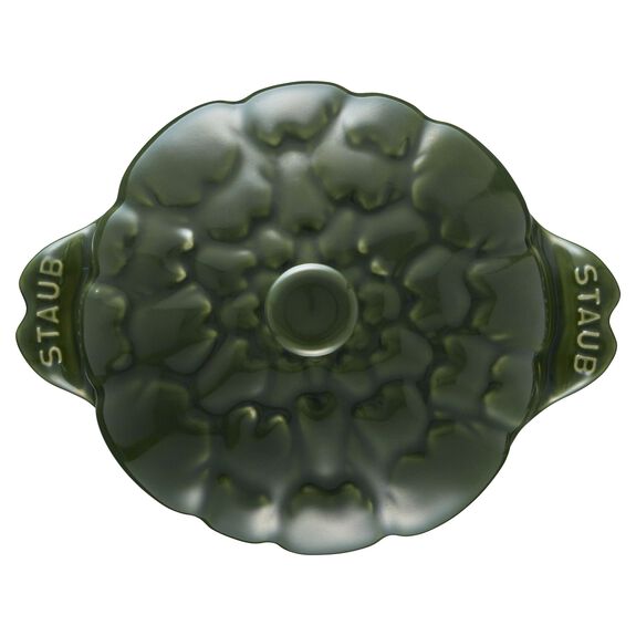 Staub Cast Iron Basil Artichoke Petite Cocotte, 0.4-Quart