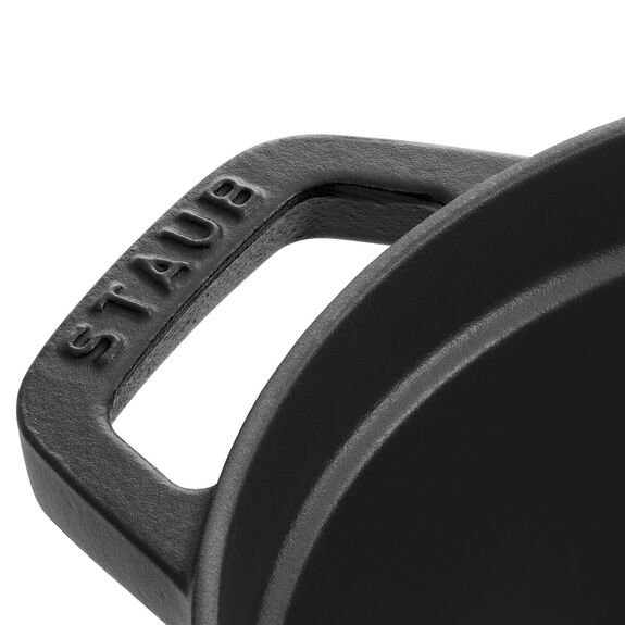 Staub Cast Iron Black Matte Oval Cocotte, 5.75-Quart