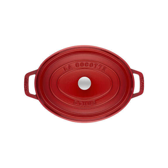Staub Cast Iron Cherry Oval Cocotte, 5.75-Quart