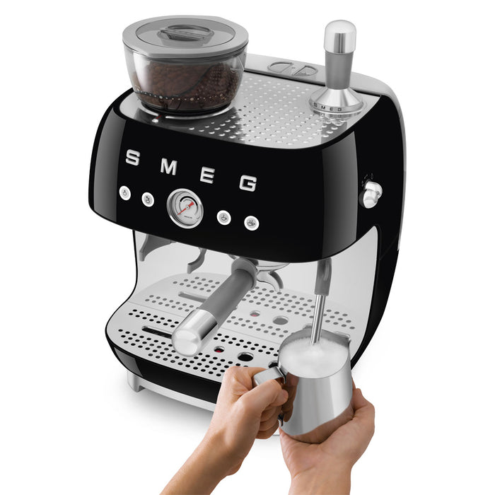 Smeg Retro-Style Black Espresso Manual Coffee Machine