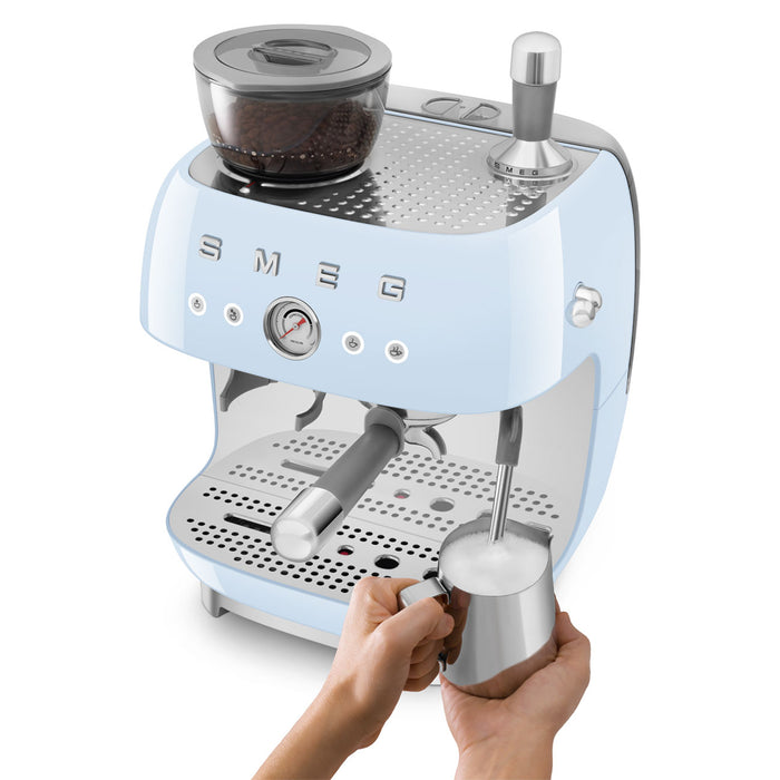 Smeg Retro-Style Pastel Blue Espresso Manual Coffee Machine