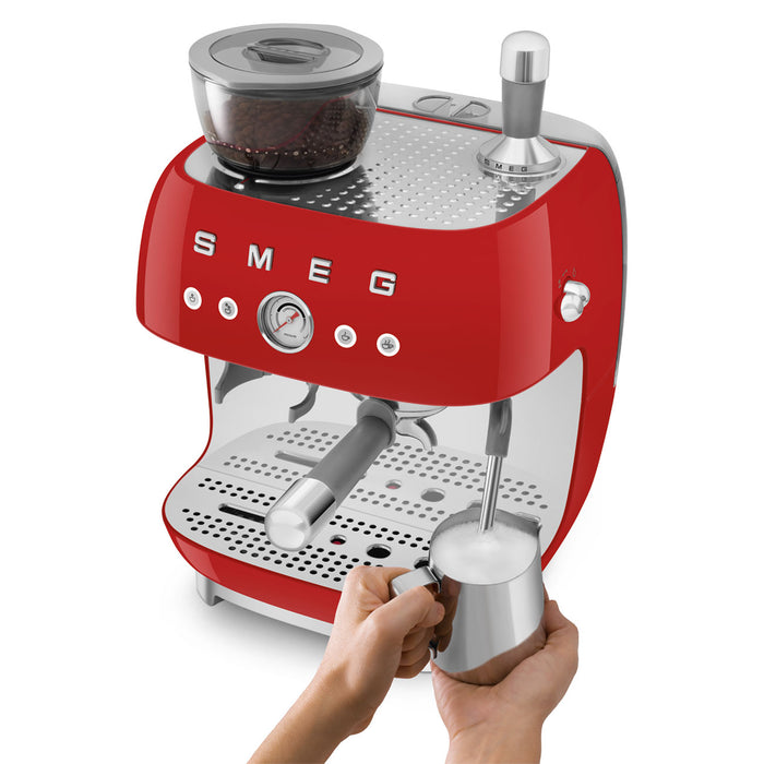 Smeg Retro-Style Red Espresso Manual Coffee Machine