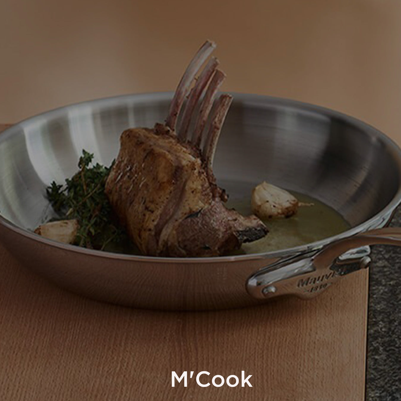 M'Cook stainless steel cocotte 16cm with Mauviel glass lid