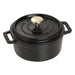 Staub Cast Iron Round Cocotte Matte Black, 0.5-Quart - LaCuisineStore