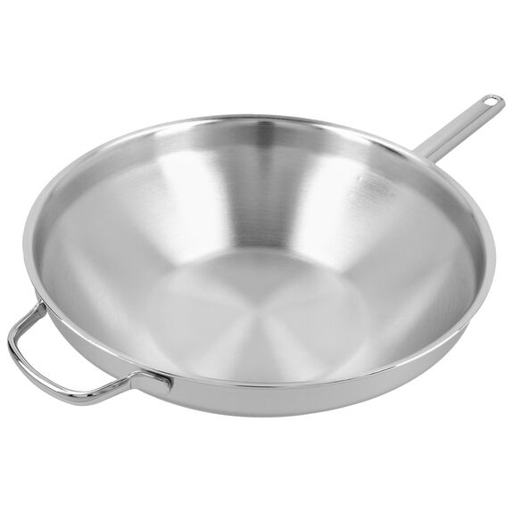 Demeyere Stainless Steel Flat Bottom Wok with Helper Handle, 12.5-Inches