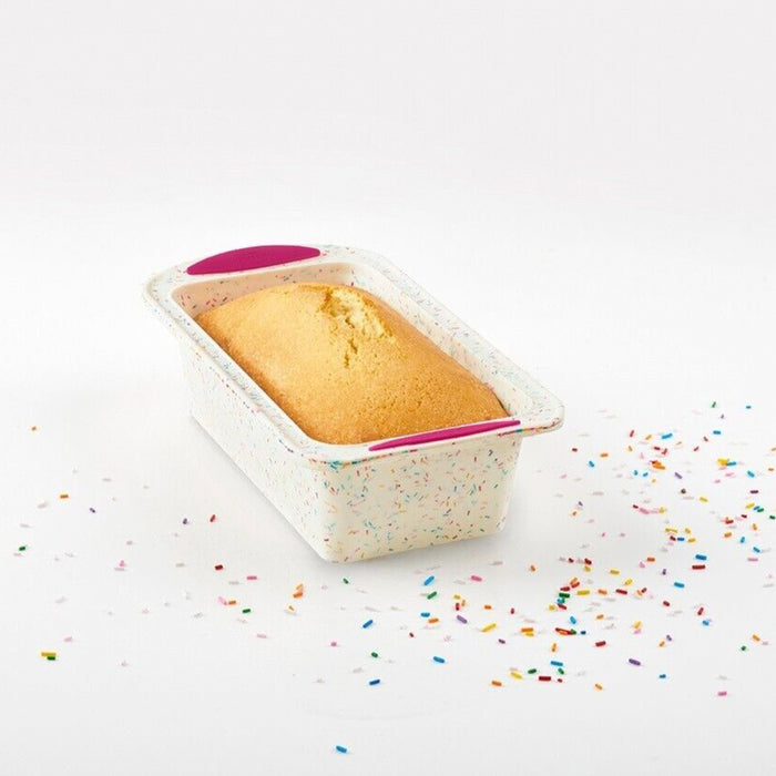 Trudeau Structure Silicone Loaf Pan, Confetti Fuchsia