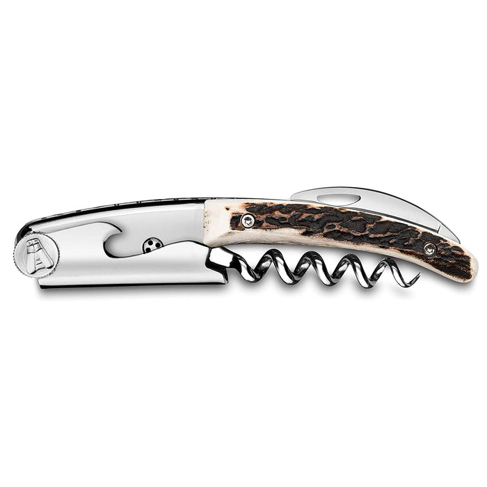 Claude Dozorme Clos Laguiole Stainless Steel Sommelier Corkscrew with Stag Horn Handle