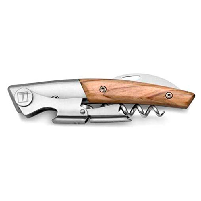 Claude Dozorme Stainless Steel Sommelier Le Thiers Corkscrew with Olive Wood Handle
