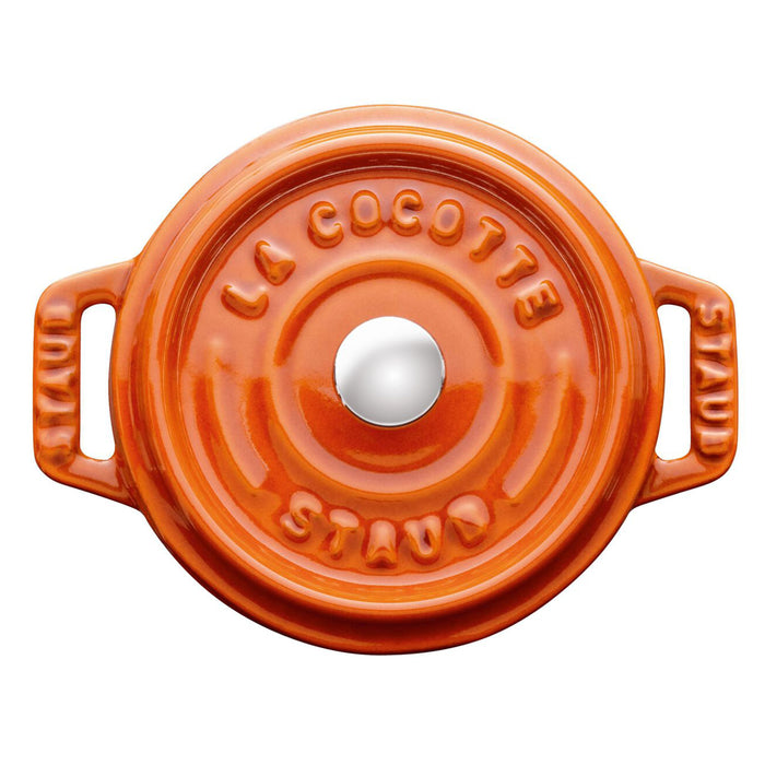 Staub Cast Iron Burnt Orange Mini Round Cocotte, 0.25-Quart