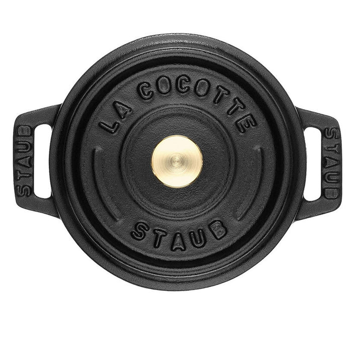 Staub Cast Iron Matte Black Round Cocotte, 0.5-Quart