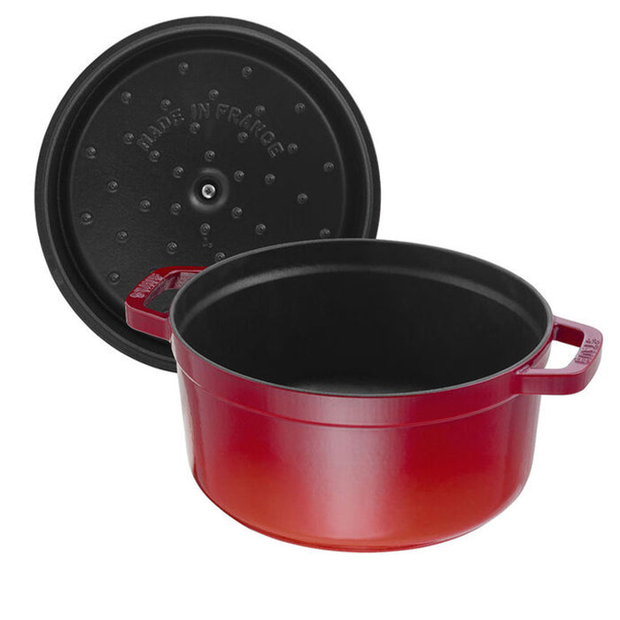 Staub Cast Iron Cherry Round Cocotte, 9-Quart