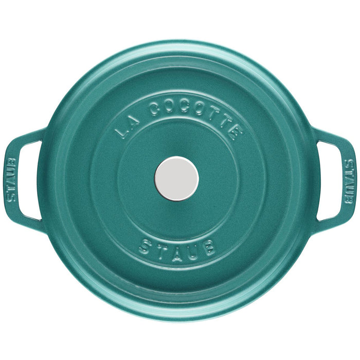 Staub Cast Iron 3-Piece Turquoise Cocotte and Fry Pan Set