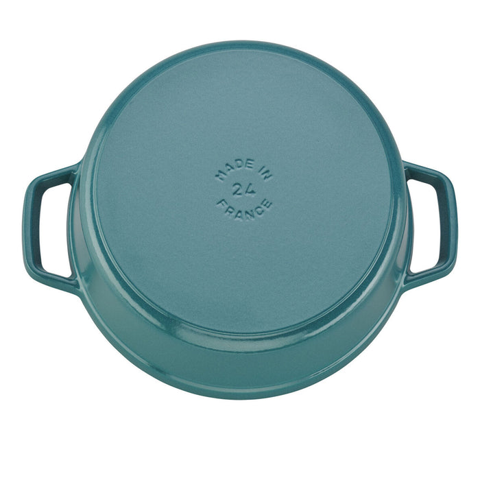 Staub Cast Iron 3-Piece Turquoise Cocotte and Fry Pan Set