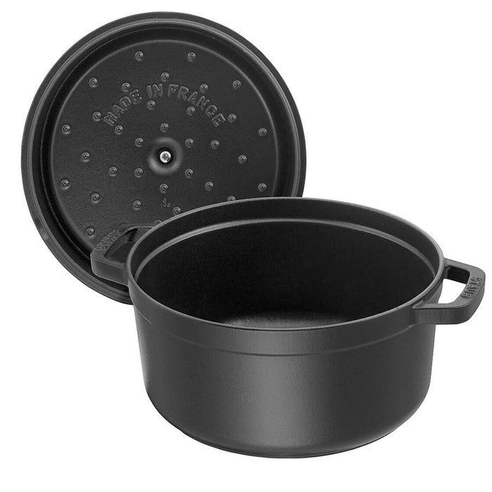 Staub Cast Iron Matte Black Round Cocotte, 5.5-Quart