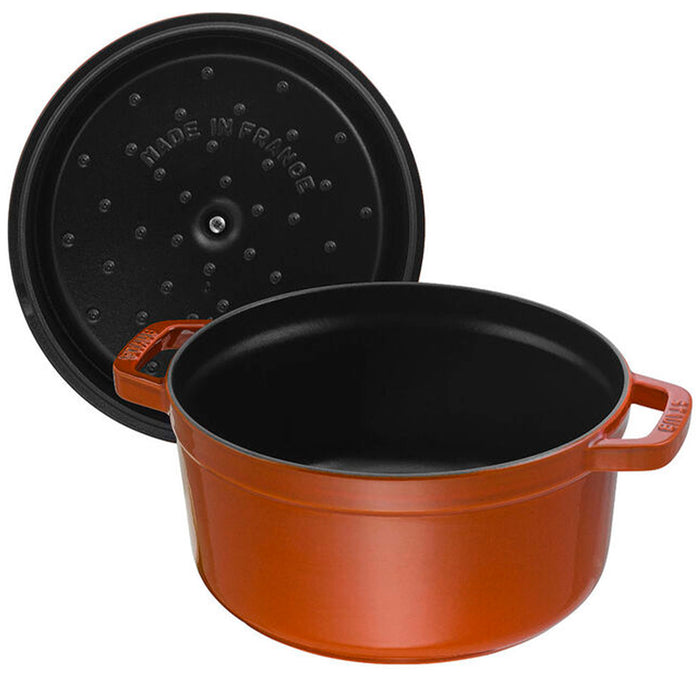 Staub Cast Iron Burnt Orange Round Cocotte, 7-Quart