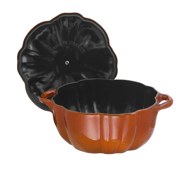 Staub Cast Iron Burnt Orange Pumpkin Cocotte, 3.5-Quart