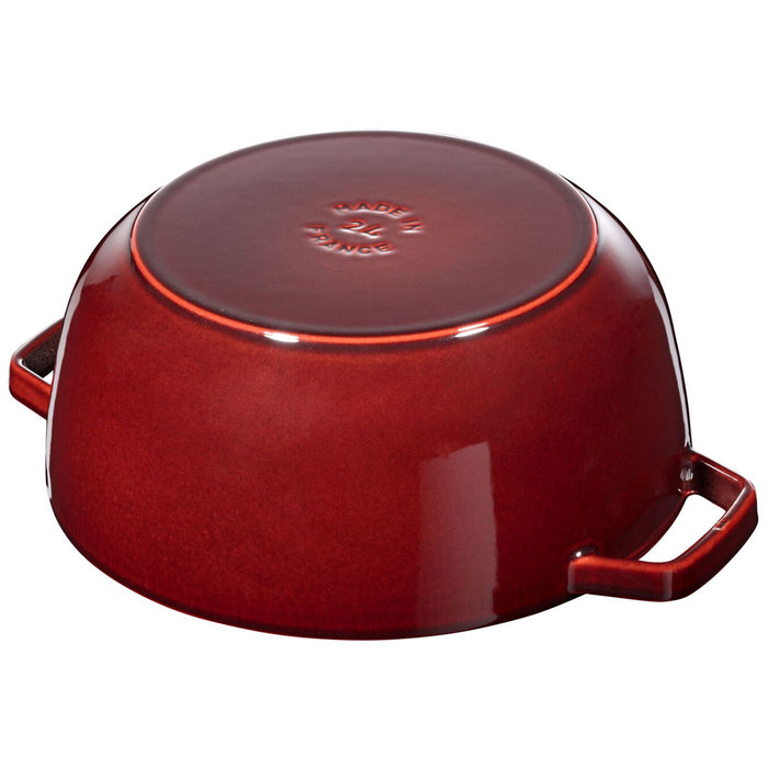 Staub Cast Iron Grenadine Essential French Oven with Rooster Lid, 3.75-Quart
