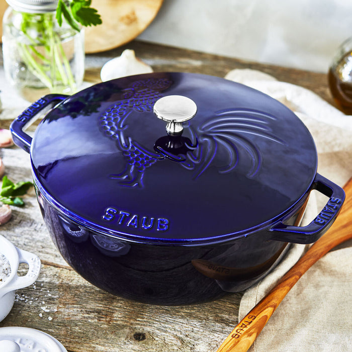 Staub Enameled Cast Iron Daily Pan with Glass Lid in Dark Blue