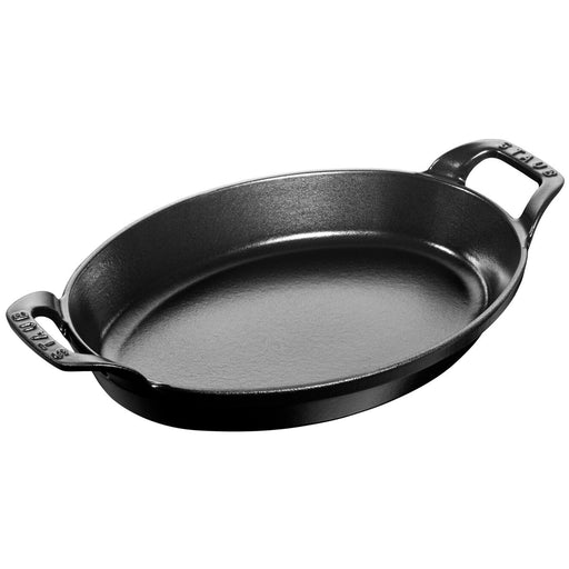 Staub Cast Iron Oval Baking Dish Matte Black, 11 x 8-Inches - LaCuisineStore
