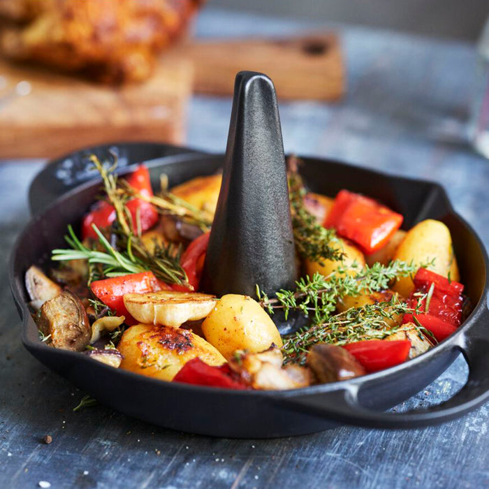 Staub Cast Iron Black Vertical Chicken Roaster, 9.5-Inches