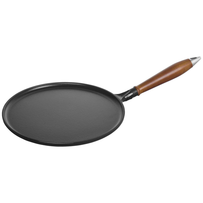 Staub Cast Iron Crepe Pan with Spreader & Spatula Matte Black 11-Inches - LaCuisineStore