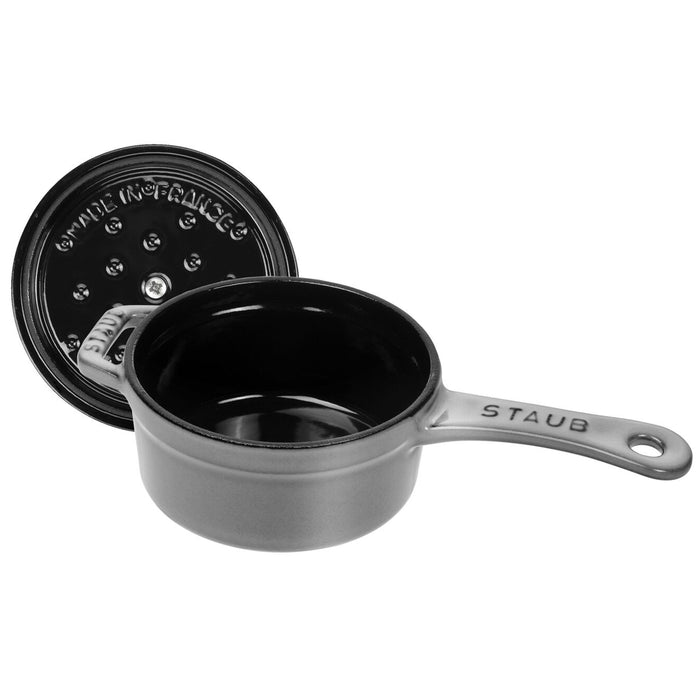 Staub Cast Iron Graphite Grey Mini Sauce Pan, 0.25-Quart