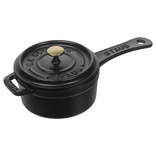 Staub Cast Iron Mini Saucepan Matte Black 0.25-Quart - LaCuisineStore