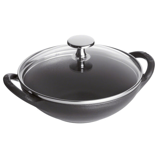 Staub Cast Iron Baby Wok Perfect Pans 0.5-Quart Matte Black - LaCuisineStore