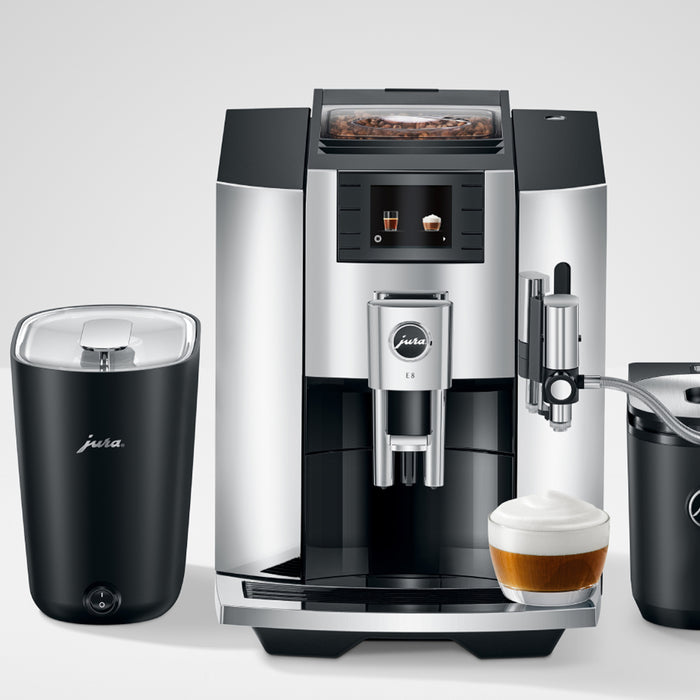 Jura E8 Automatic Coffee Machine, Chrome