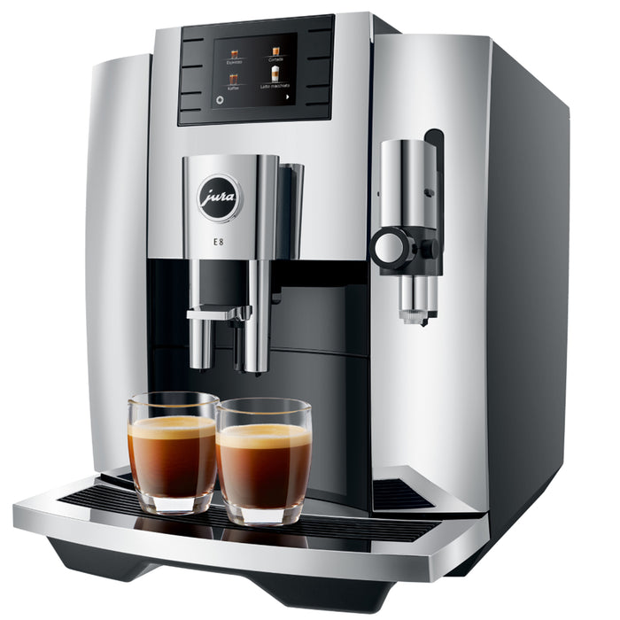 Jura E8 Automatic Coffee Machine, Chrome