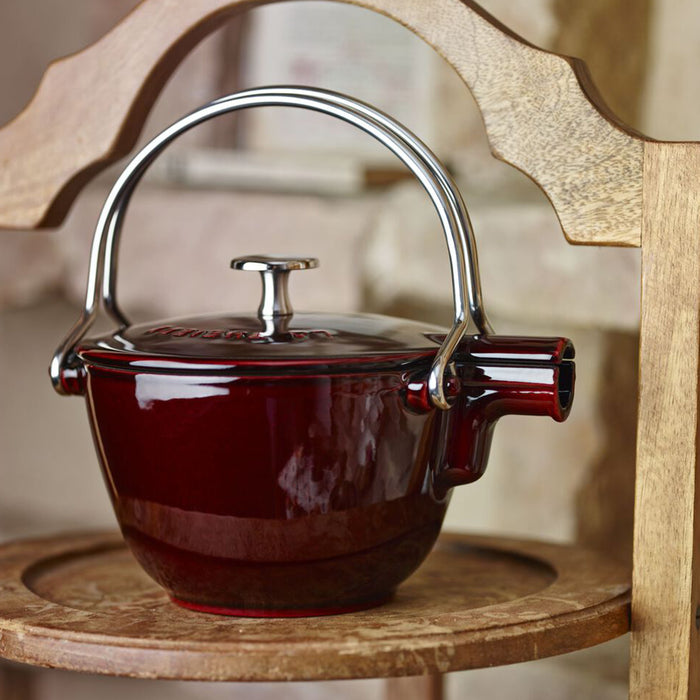 Staub Cast Iron Grenadine Round Tea Kettle, 1-Quart