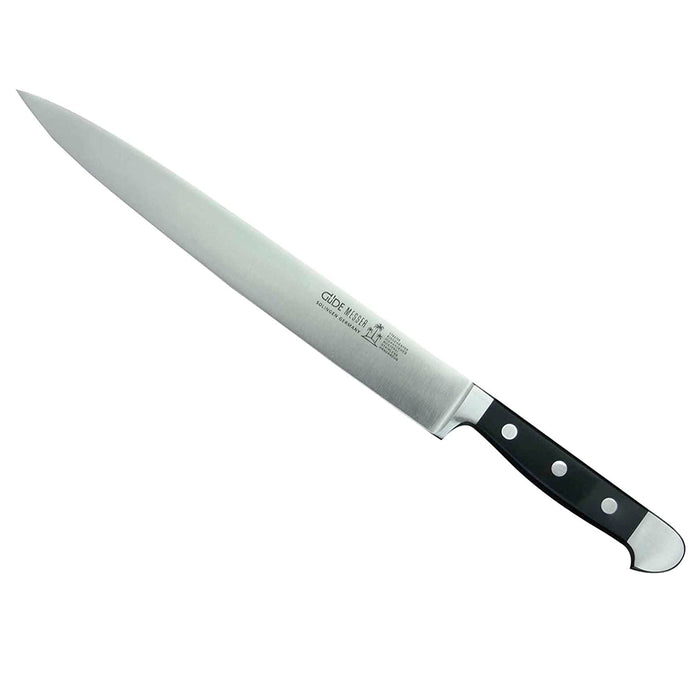 Gude Alpha Series Hand Forged Ice Hardened Stainless Steel Hostaform Handle Slicing Knife, 10-Inches