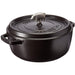 Staub Cast Iron Shallow Wide Round Cocotte 6-Quart, Matte Black - LaCuisineStore