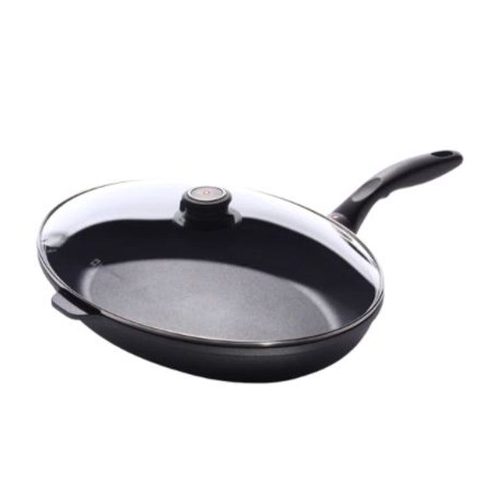 Swiss Diamond HD Classic Nonstick Oval Fry Pan with Lid, 15 x 10.25-Inches