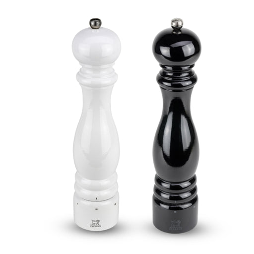 Peugeot Paris U'Select Pepper and Salt Mill Set Black and White Lacquered, 12-Inches - LaCuisineStore