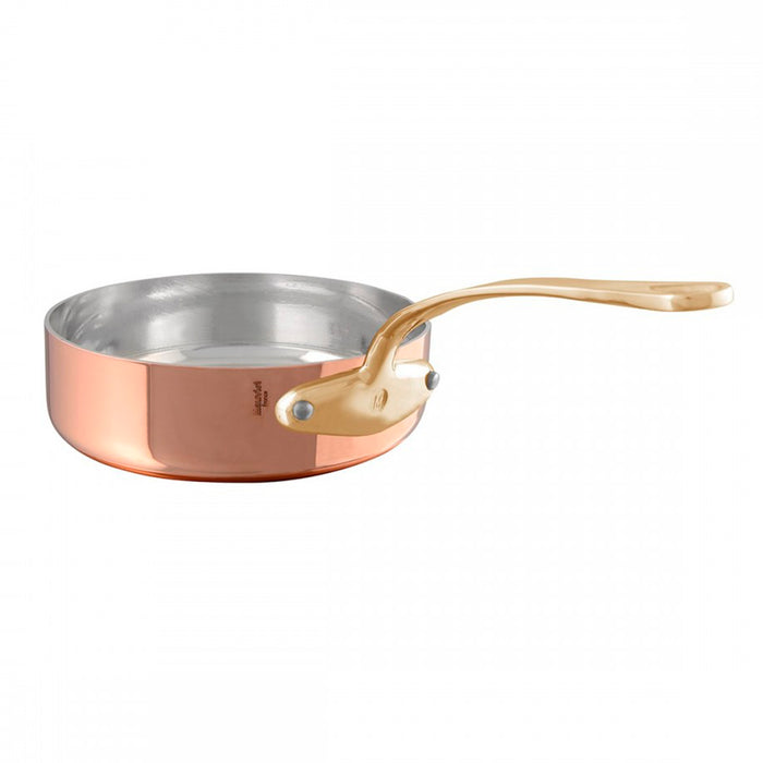Mauviel M'Tradition Hammered Copper Saute pan With Bronze Handle, 9.45-Inches