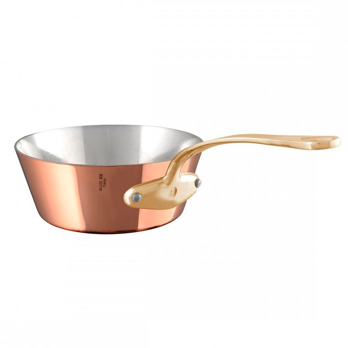 Mauviel M'Tradition Hammered Copper Splayed Saute pan With Bronze Handle, 3-Quart