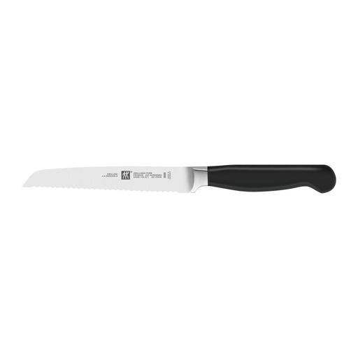 Zwilling Pure Stainless Steel Serrated Utility Knife, 5-Inches - LaCuisineStore