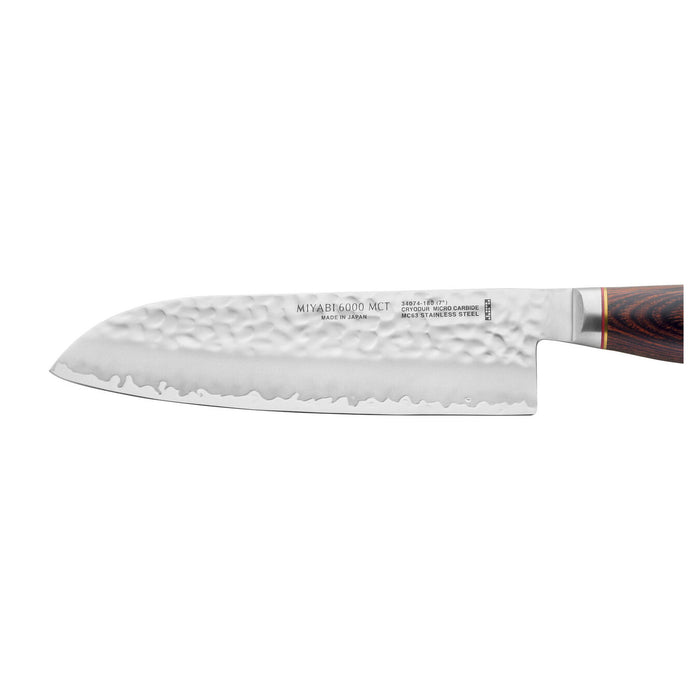 Miyabi Artisan 6000MCT Stainless Steel Santoku Knife, 7-Inches