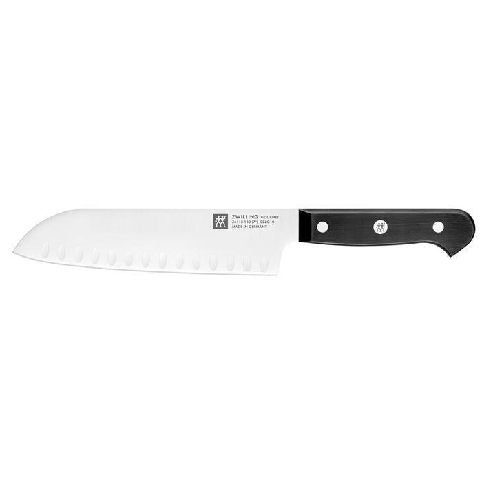 Zwilling Gourmet Carbon Steel Hollow Edge Santoku Knife, 7-Inches