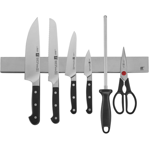 Zwilling Pro Knife Set with Stainless Magnetic Knife Bar, 7-Piece - LaCuisineStore