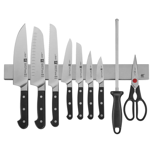 Zwilling Pro Knife Set with Stainless Magnetic Knife Bar, 16-Piece - LaCuisineStore