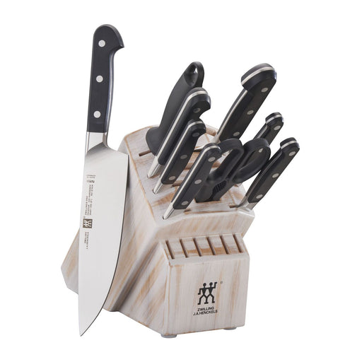 Zwilling Pro Knife Block Set Rustic White, 10-Piece - LaCuisineStore