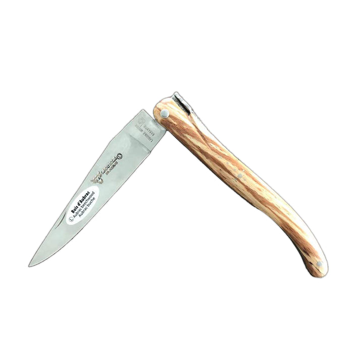 Laguiole en Aubrac Stainless Steel Folding Knife with Aubrac Wood Handle, 4,75-Inches
